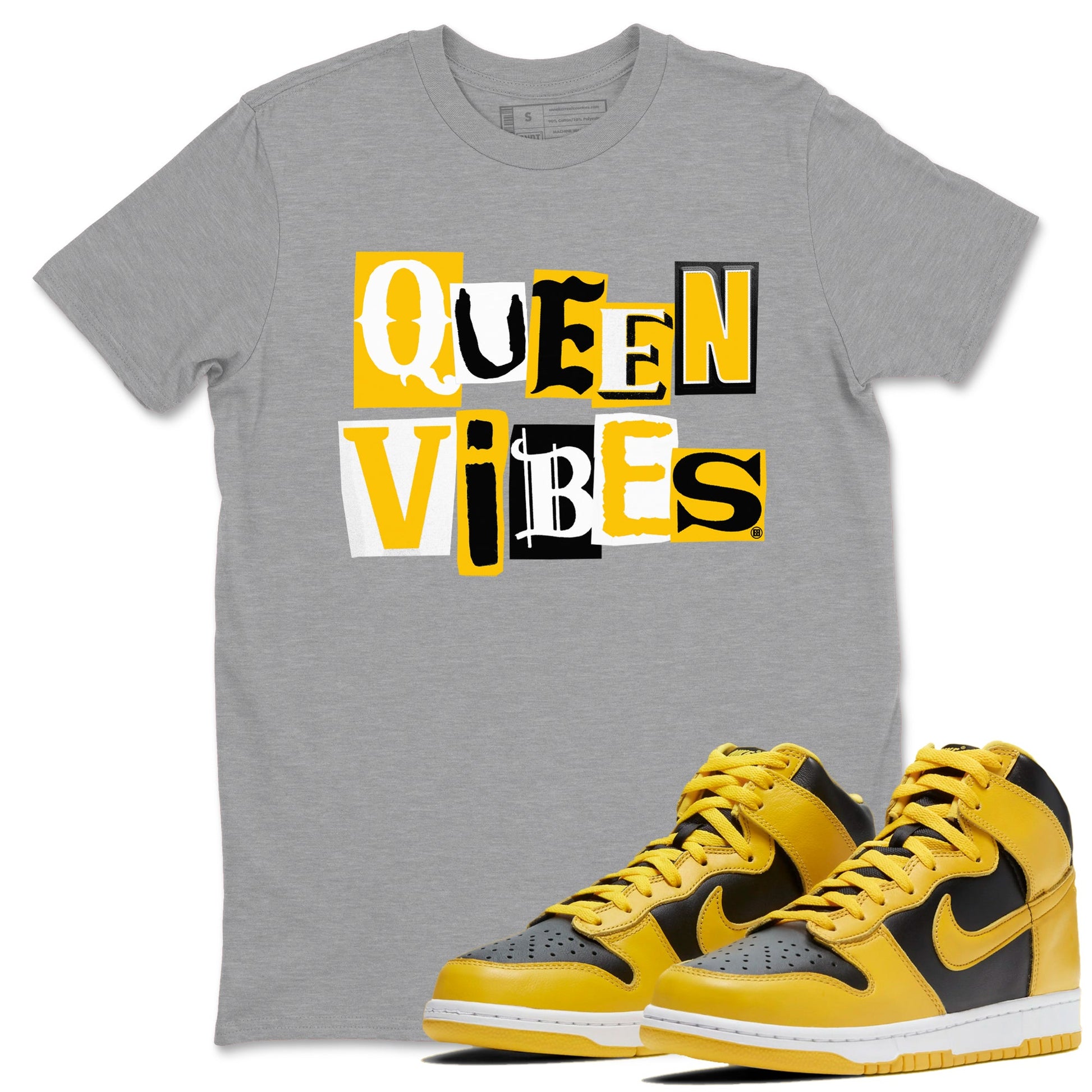 Dunk High Pollen shirts to match jordans Queen Vibes sneaker match tees Dunk High Pollen match shoes to clothes SNRT Sneaker Tees unisex cotton Heather Grey 1 shirts