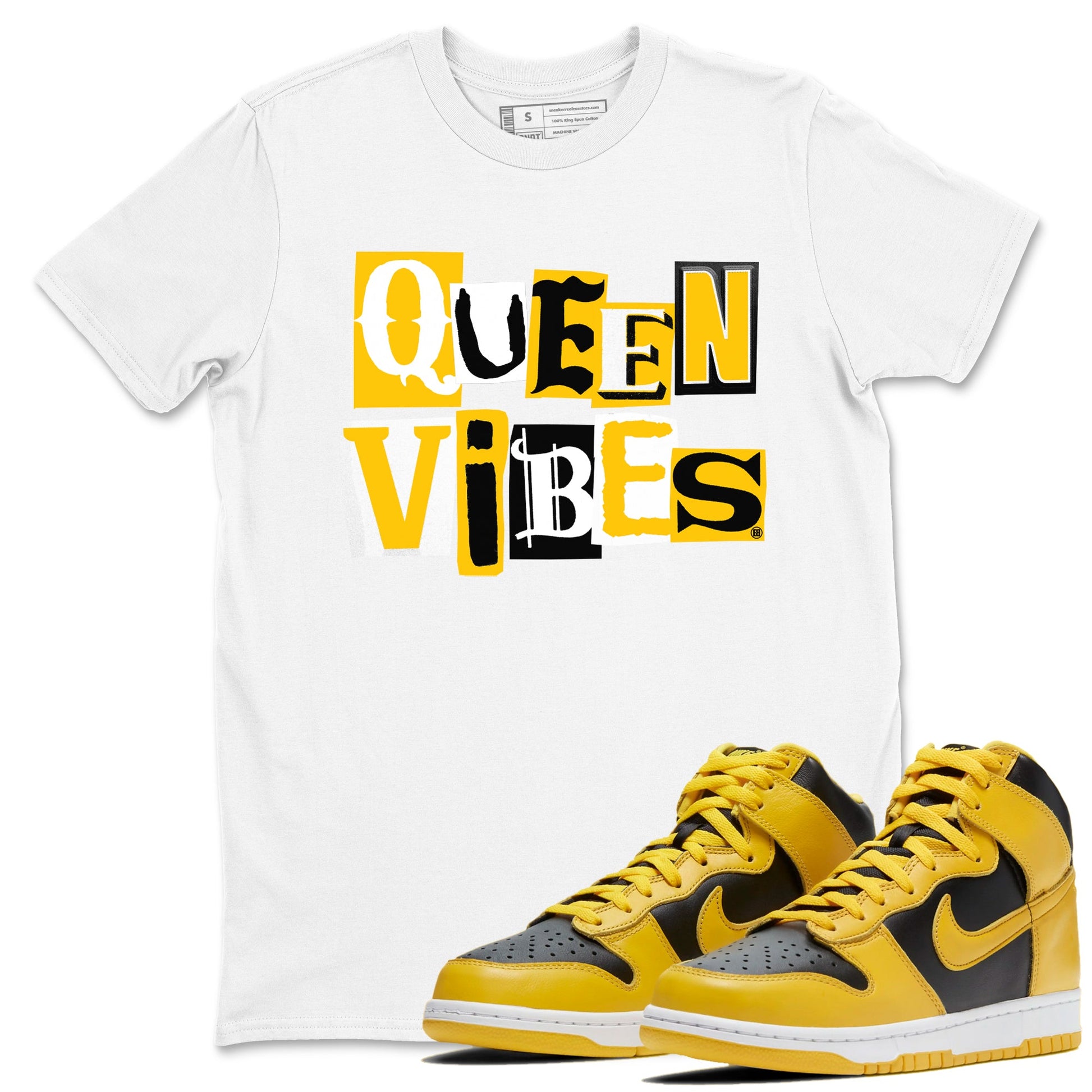 Dunk High Pollen shirts to match jordans Queen Vibes sneaker match tees Dunk High Pollen match shoes to clothes SNRT Sneaker Tees unisex cotton White 1 shirts