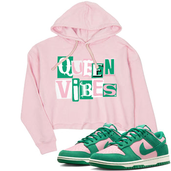 Dunk Low Medium Soft Pink Malachite shirt to match jordans Queen Vibes sneaker tees Dunks Medium Soft Pink Malachite Streetwear Brand SNRT Sneaker Release Tees Pink 1 crop length shirt