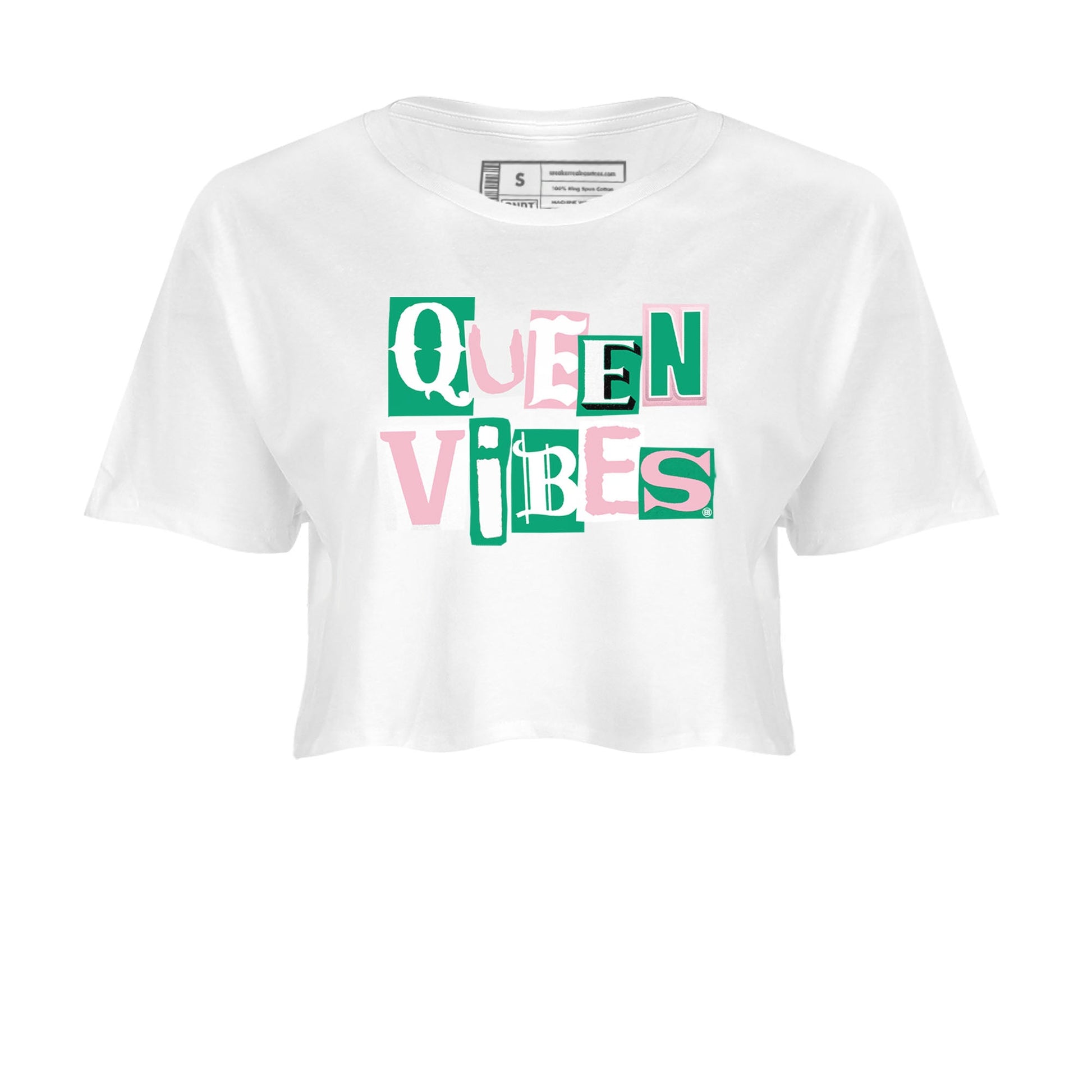 Dunk Low Medium Soft Pink Malachite shirt to match jordans Queen Vibes sneaker tees Dunks Medium Soft Pink Malachite Streetwear Brand SNRT Sneaker Release Tees White 2 crop length shirt