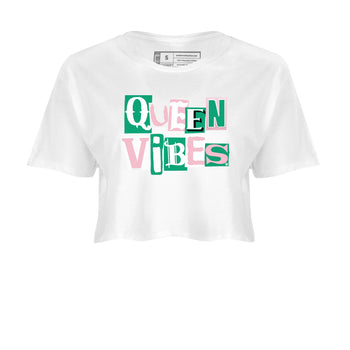 Dunk Low Medium Soft Pink Malachite shirt to match jordans Queen Vibes sneaker tees Dunks Medium Soft Pink Malachite Streetwear Brand SNRT Sneaker Release Tees White 2 crop length shirt
