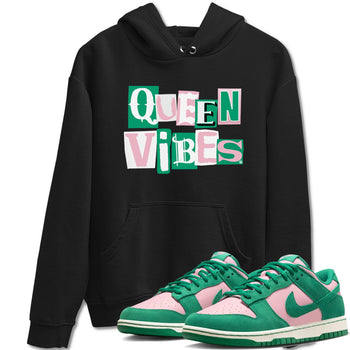 Dunk Low Medium Soft Pink Malachite shirt to match jordans Queen Vibes sneaker tees Dunks Medium Soft Pink Malachite Streetwear Brand SNRT Sneaker Release Tees unisex cotton Black 1 crew neck shirt