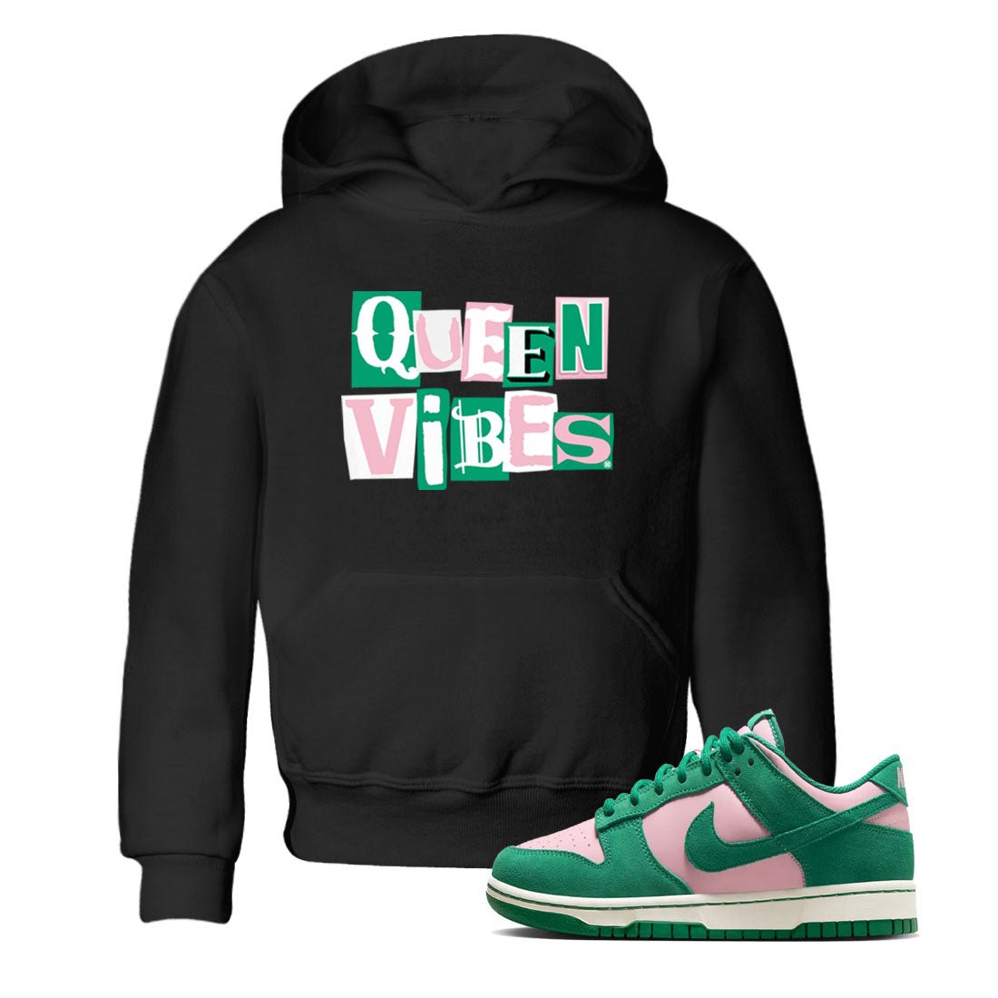 Dunk Low Medium Soft Pink Malachite shirt to match jordans Queen Vibes sneaker tees Dunks Medium Soft Pink Malachite Streetwear Brand SNRT Sneaker Release Tees baby toddler Black 1 cotton Shirt