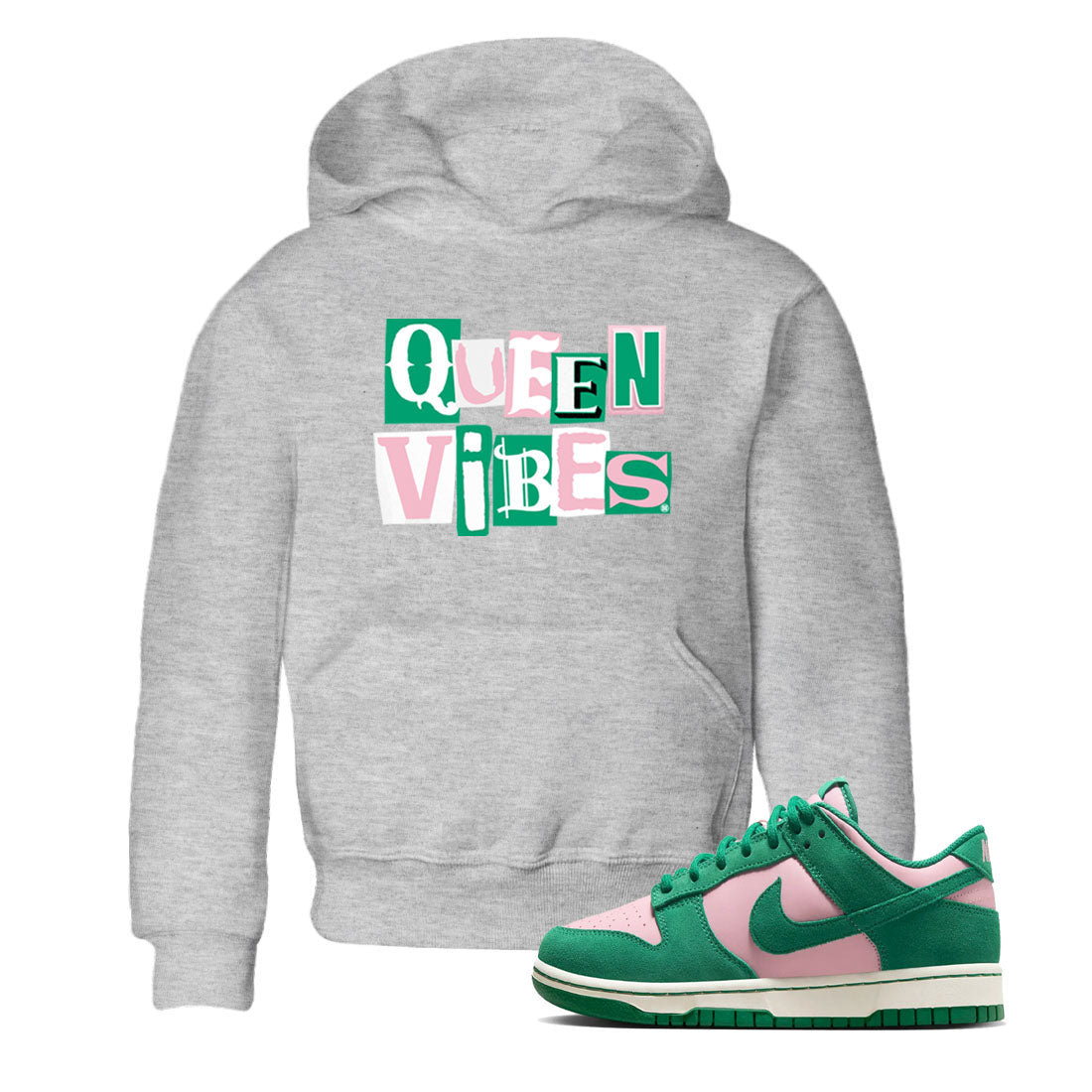Dunk Low Medium Soft Pink Malachite shirt to match jordans Queen Vibes sneaker tees Dunks Medium Soft Pink Malachite Streetwear Brand SNRT Sneaker Release Tees baby toddler Heather Grey 1 cotton Shirt