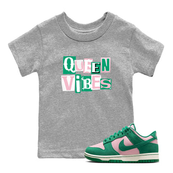 Dunk Low Medium Soft Pink Malachite shirt to match jordans Queen Vibes sneaker tees Dunks Medium Soft Pink Malachite Streetwear Brand SNRT Sneaker Release Tees baby toddler Heather Grey 1 cotton Shirt