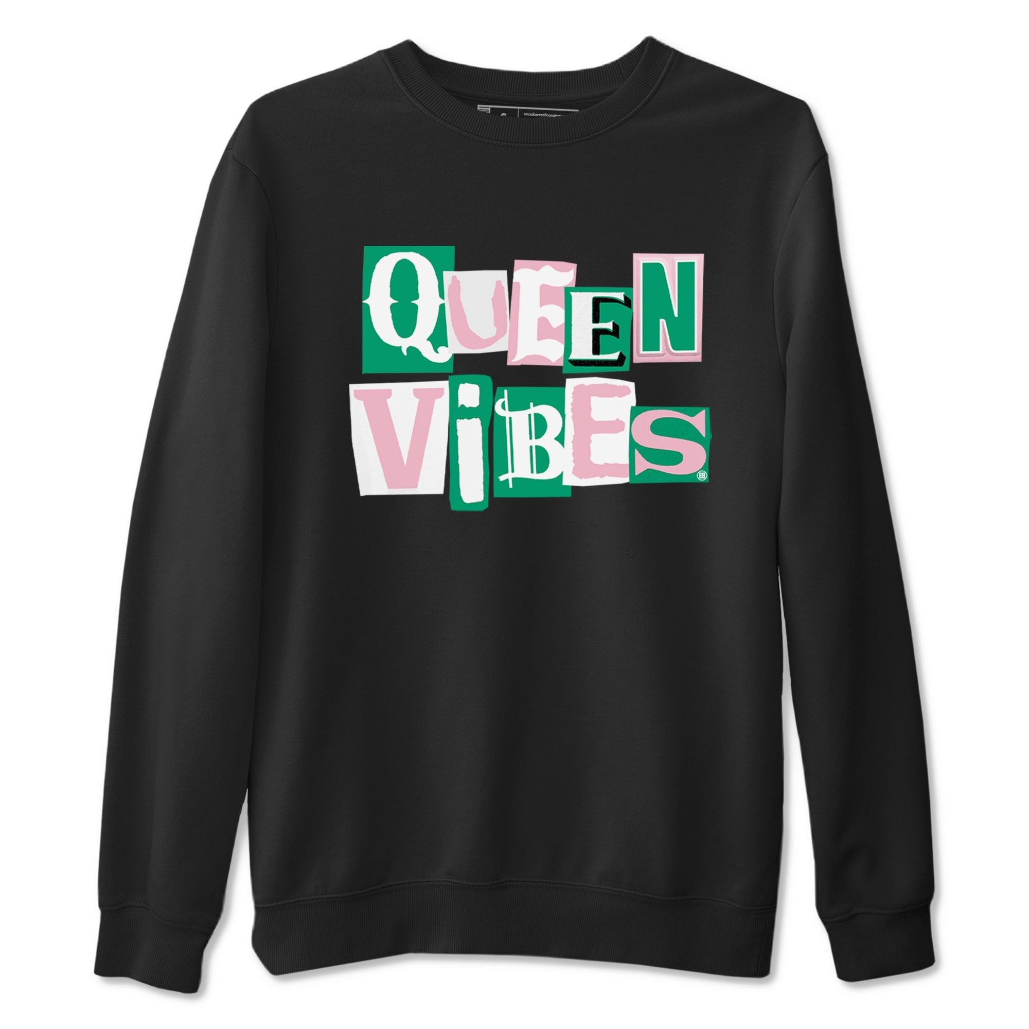 Dunk Low Medium Soft Pink Malachite shirt to match jordans Queen Vibes sneaker tees Dunks Medium Soft Pink Malachite Streetwear Brand SNRT Sneaker Release Tees unisex cotton Black 2 crew neck shirt