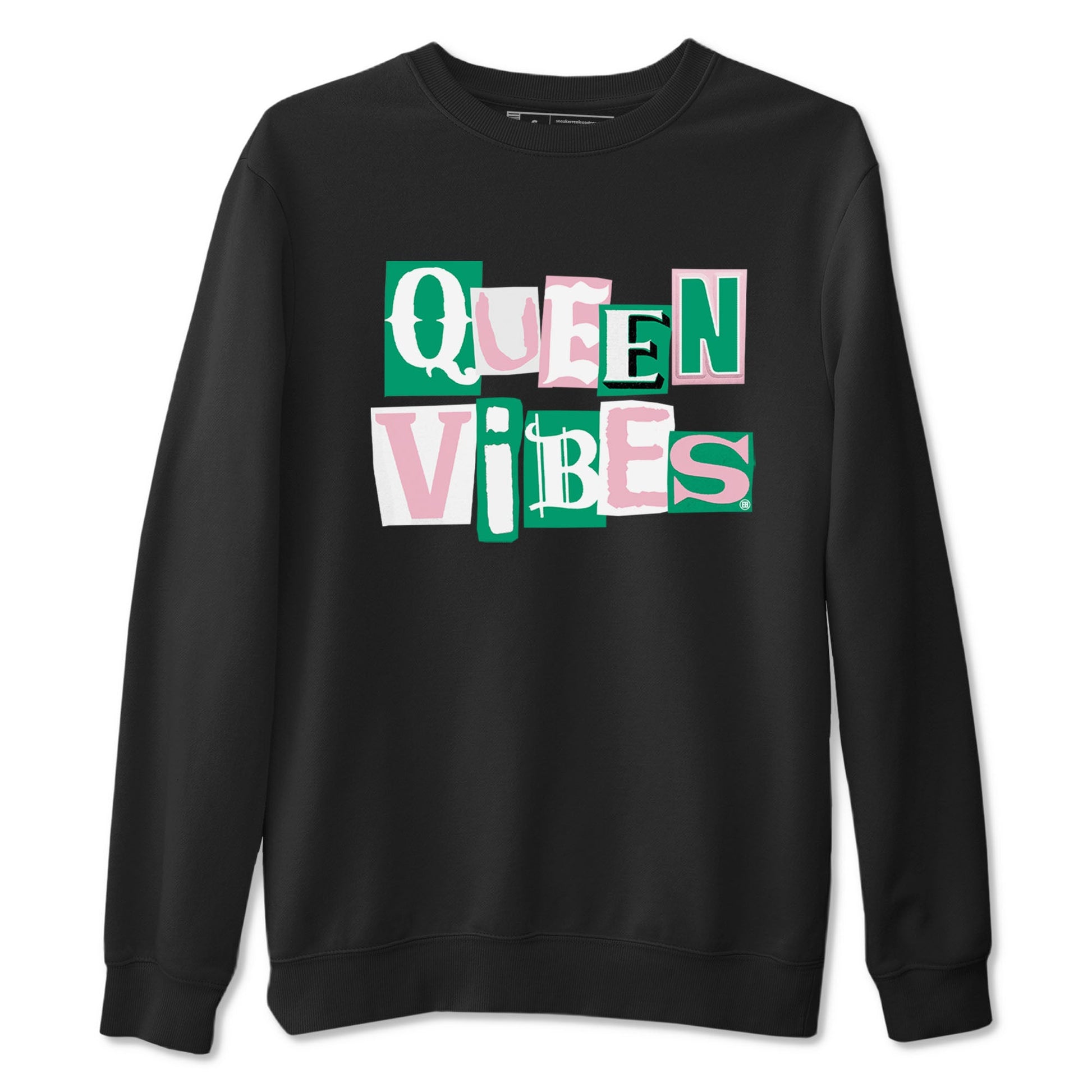 Dunk Low Medium Soft Pink Malachite shirt to match jordans Queen Vibes sneaker tees Dunks Medium Soft Pink Malachite Streetwear Brand SNRT Sneaker Release Tees unisex cotton Black 2 crew neck shirt