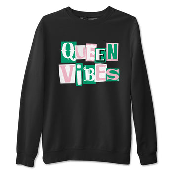 Dunk Low Medium Soft Pink Malachite shirt to match jordans Queen Vibes sneaker tees Dunks Medium Soft Pink Malachite Streetwear Brand SNRT Sneaker Release Tees unisex cotton Black 2 crew neck shirt