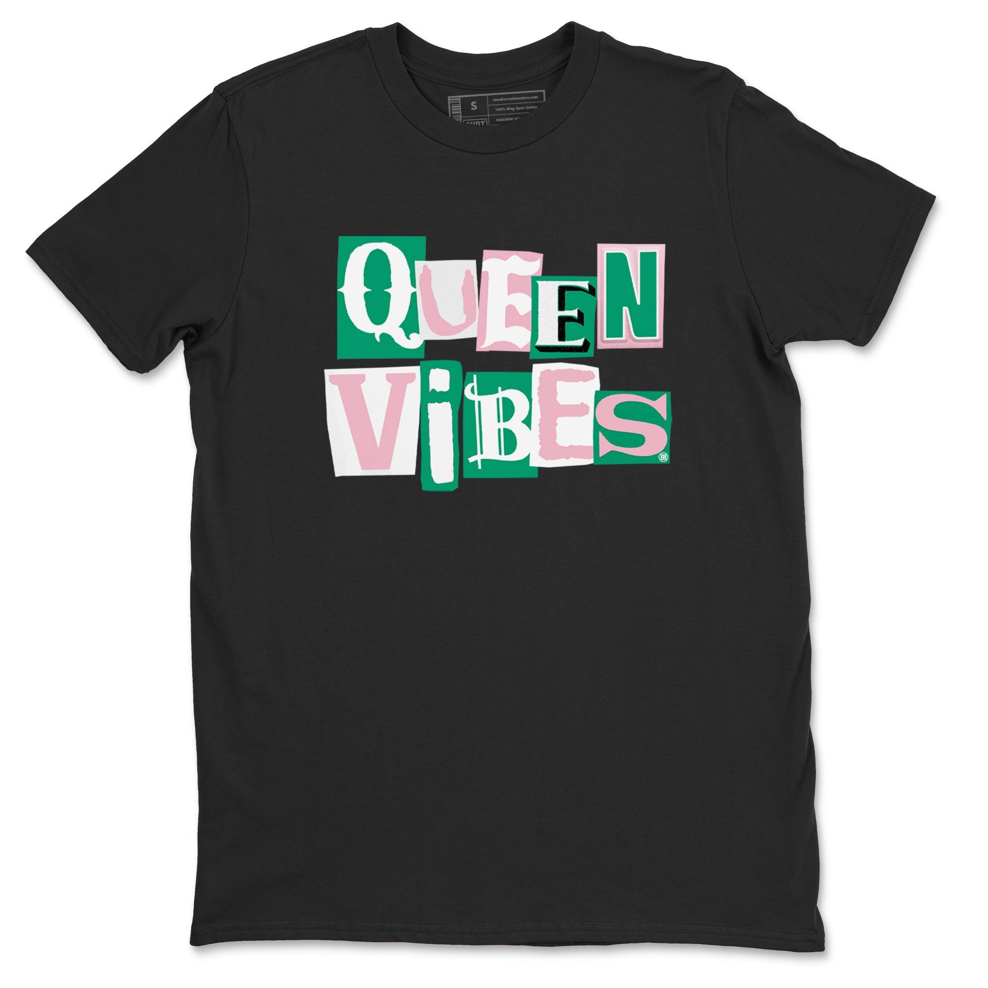 Dunk Low Medium Soft Pink Malachite shirt to match jordans Queen Vibes sneaker tees Dunks Medium Soft Pink Malachite Streetwear Brand SNRT Sneaker Release Tees unisex cotton Black 2 crew neck shirt