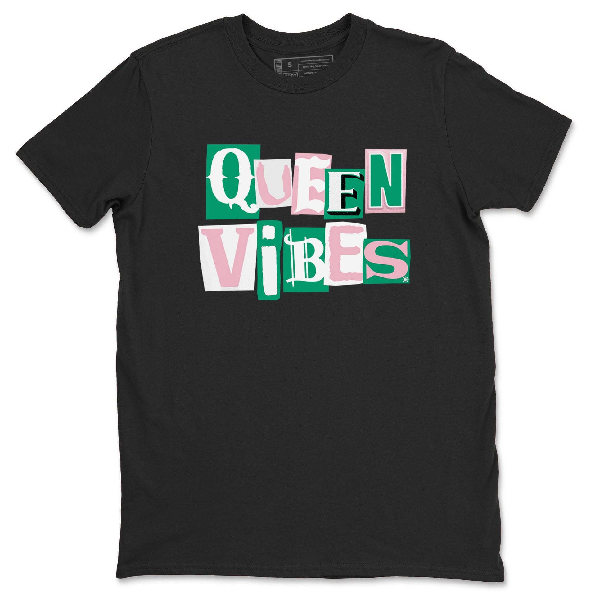 Dunk Low Medium Soft Pink Malachite shirt to match jordans Queen Vibes sneaker tees Dunks Medium Soft Pink Malachite Streetwear Brand SNRT Sneaker Release Tees unisex cotton Black 2 crew neck shirt