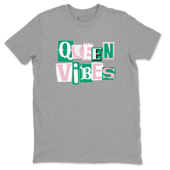 Dunk Low Medium Soft Pink Malachite shirt to match jordans Queen Vibes sneaker tees Dunks Medium Soft Pink Malachite Streetwear Brand SNRT Sneaker Release Tees unisex cotton Heather Grey 2 crew neck shirt