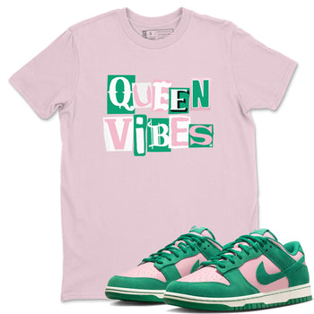 Dunk Low Medium Soft Pink Malachite shirt to match jordans Queen Vibes sneaker tees Dunks Medium Soft Pink Malachite Streetwear Brand SNRT Sneaker Release Tees unisex cotton Pink 1 crew neck shirt