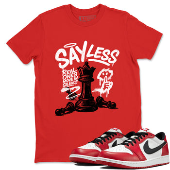 Say Less SNRT Sneaker Tees - Air Jordan 1 Low Chicago - SNRT Sneaker T-shirts