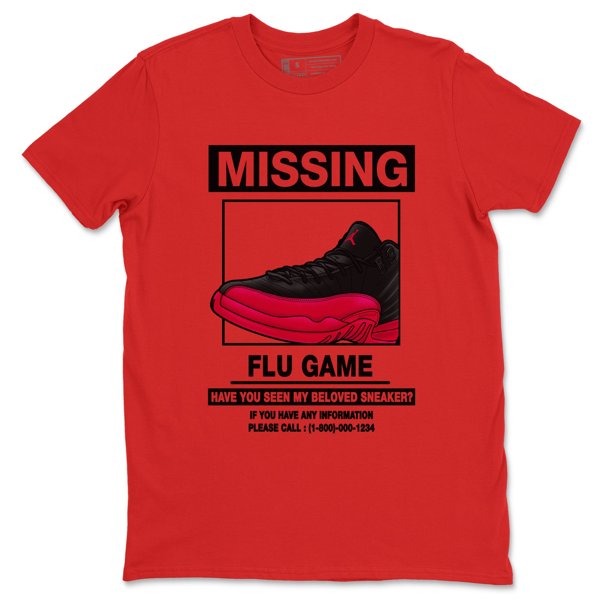 Missing Sneaker SNRT Sneaker Tees - Air Jordan 12 Flu Game - SNRT Sneaker T-shirts