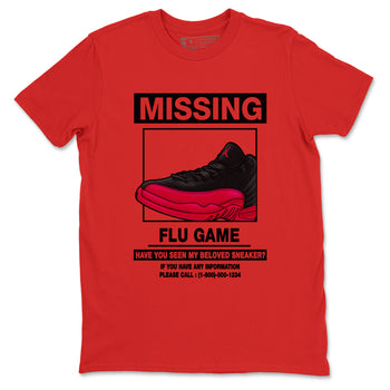 Missing Sneaker SNRT Sneaker Tees - Air Jordan 12 Flu Game - SNRT Sneaker T-shirts