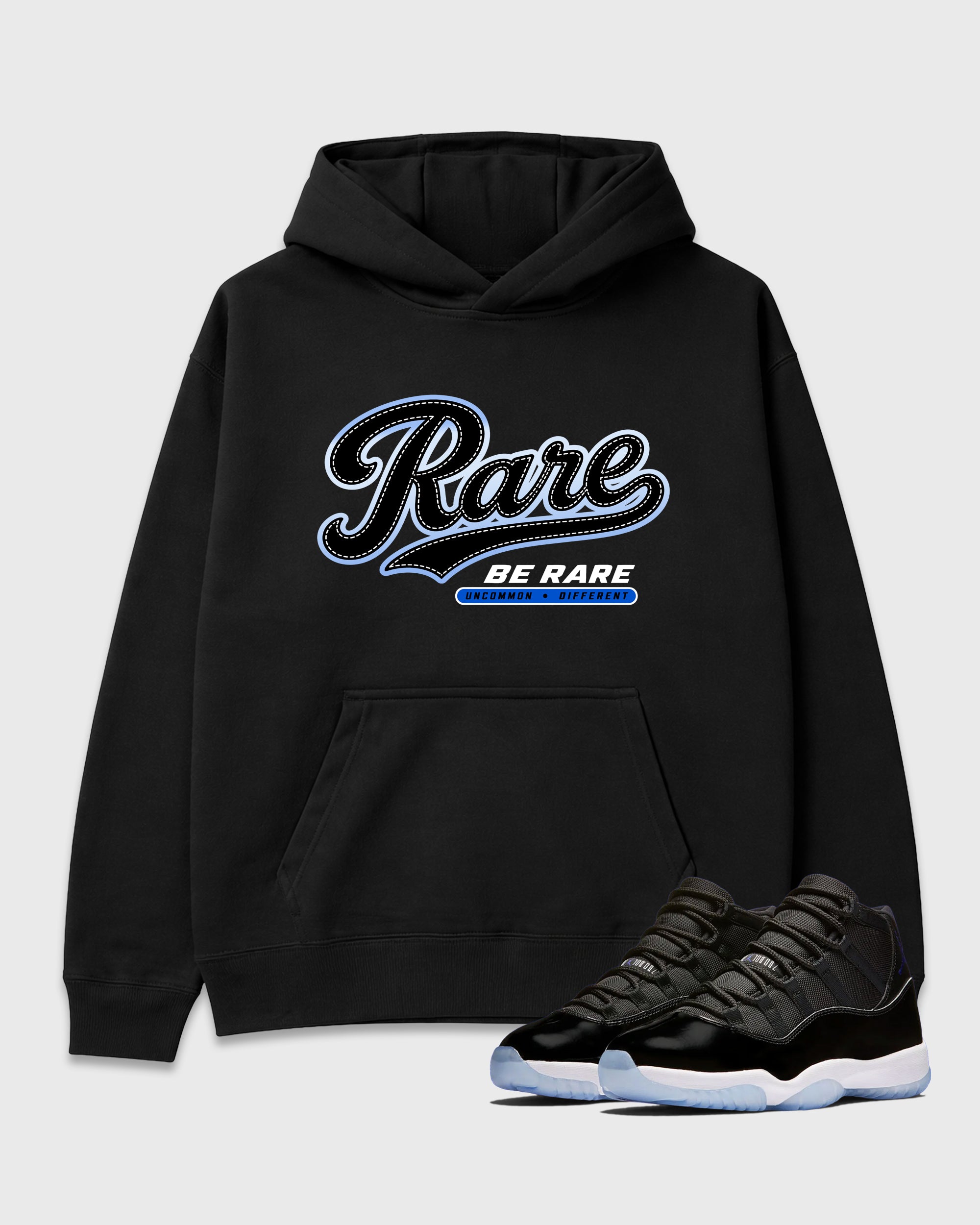 Rare Graphic T-Shirt featuring original streetwear artwork designed to match the Air Jordan 11 Retro Space Jam. Black 1 Graphic Tee.