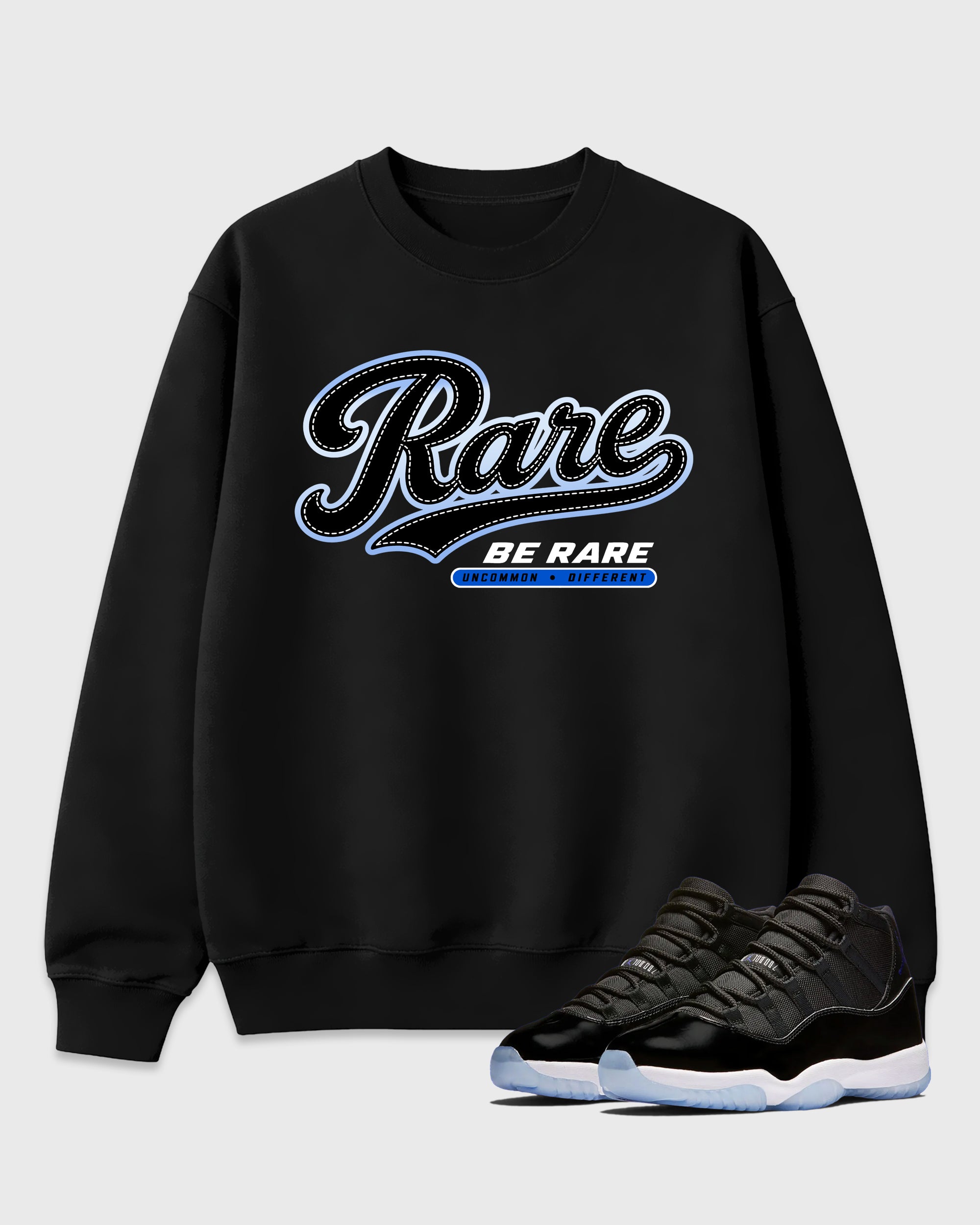 Rare Graphic T-Shirt featuring original streetwear artwork designed to match the Air Jordan 11 Retro Space Jam. Black 1 Graphic Tee.