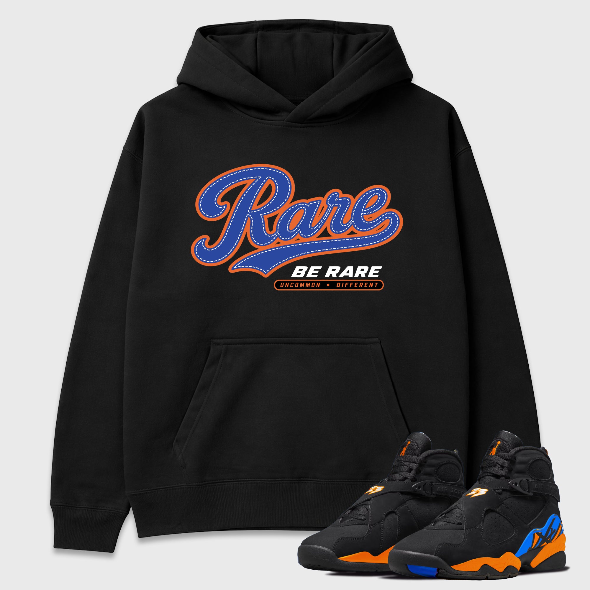 Rare Graphic T-Shirt featuring original streetwear artwork designed to match the Air Jordan 8 Knicks. Black 1 Graphic Tee.