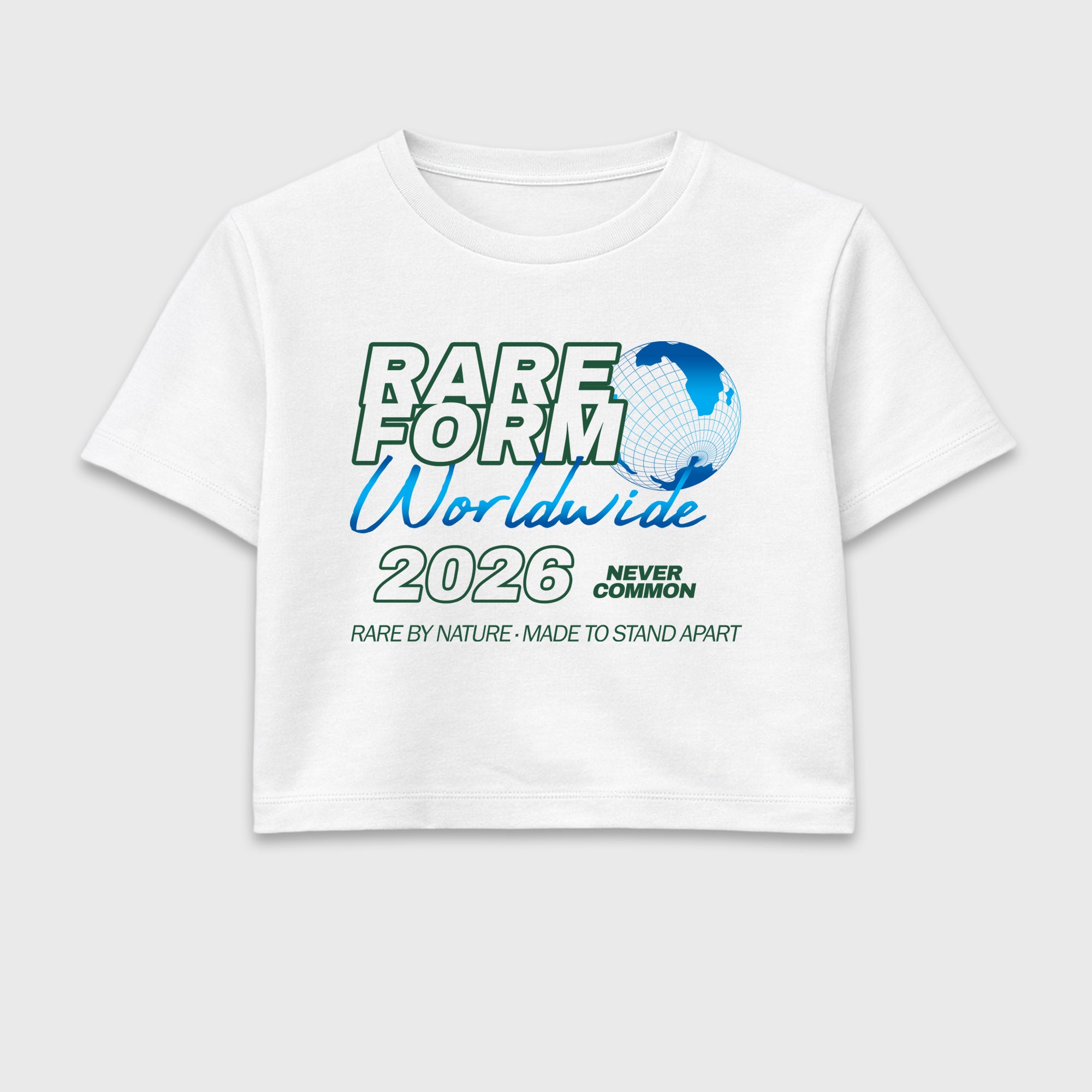 Rare Form women’s crop tee designed to match the Air Jordan 12 Bucks, featuring coordinated White 2 options for a perfect streetwear vibe.