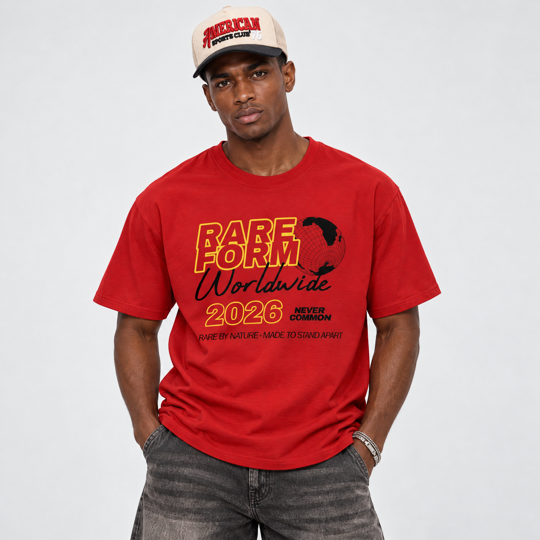 Rare Form Graphic T-Shirt featuring original streetwear artwork designed to match the Air Jordan 14 Challenge Red. Red 1 Graphic T-Shirt.