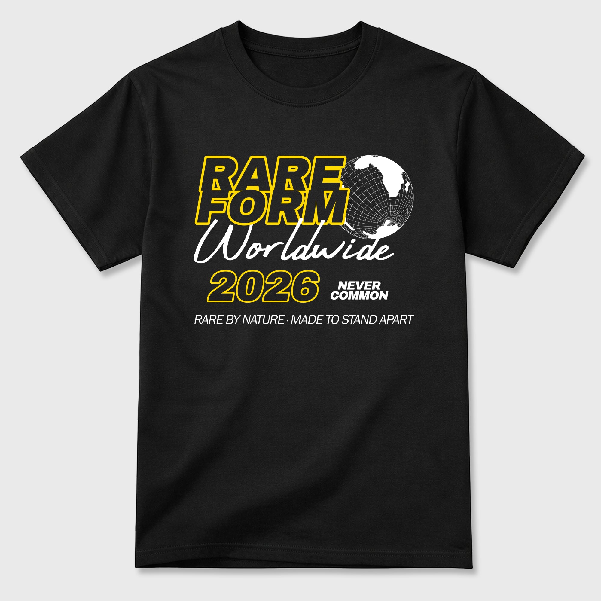 Rare Form Graphic T-Shirt featuring original streetwear artwork designed to match the Air Jordan 4 Tour Yellow. Black 2 Graphic T-Shirt.