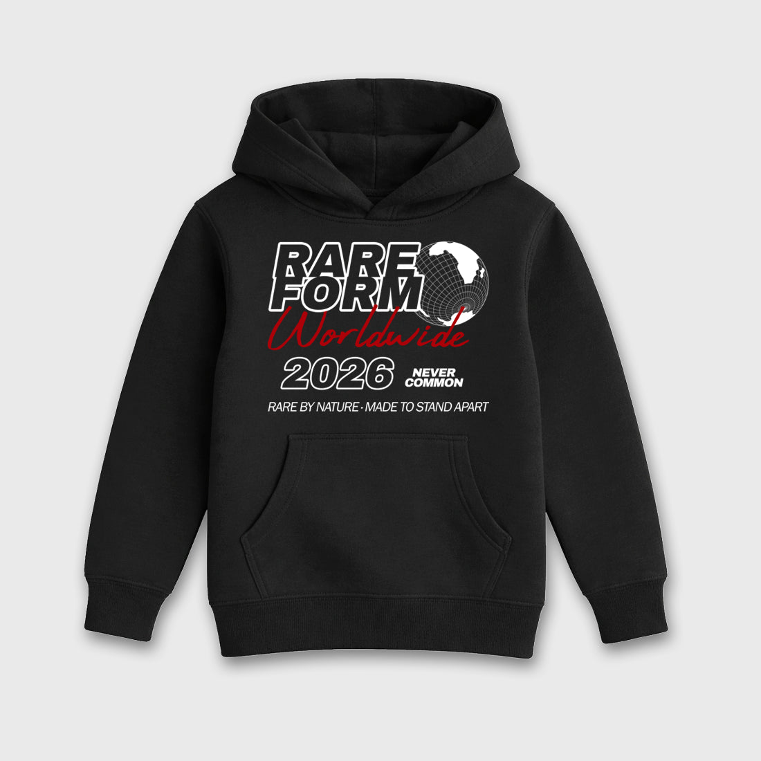 Rare Form Baby & Kids Graphic Hoodie featuring original artwork designed to match the Air Jordan 9 True Red. Black 2 Kids Graphic Sweater.