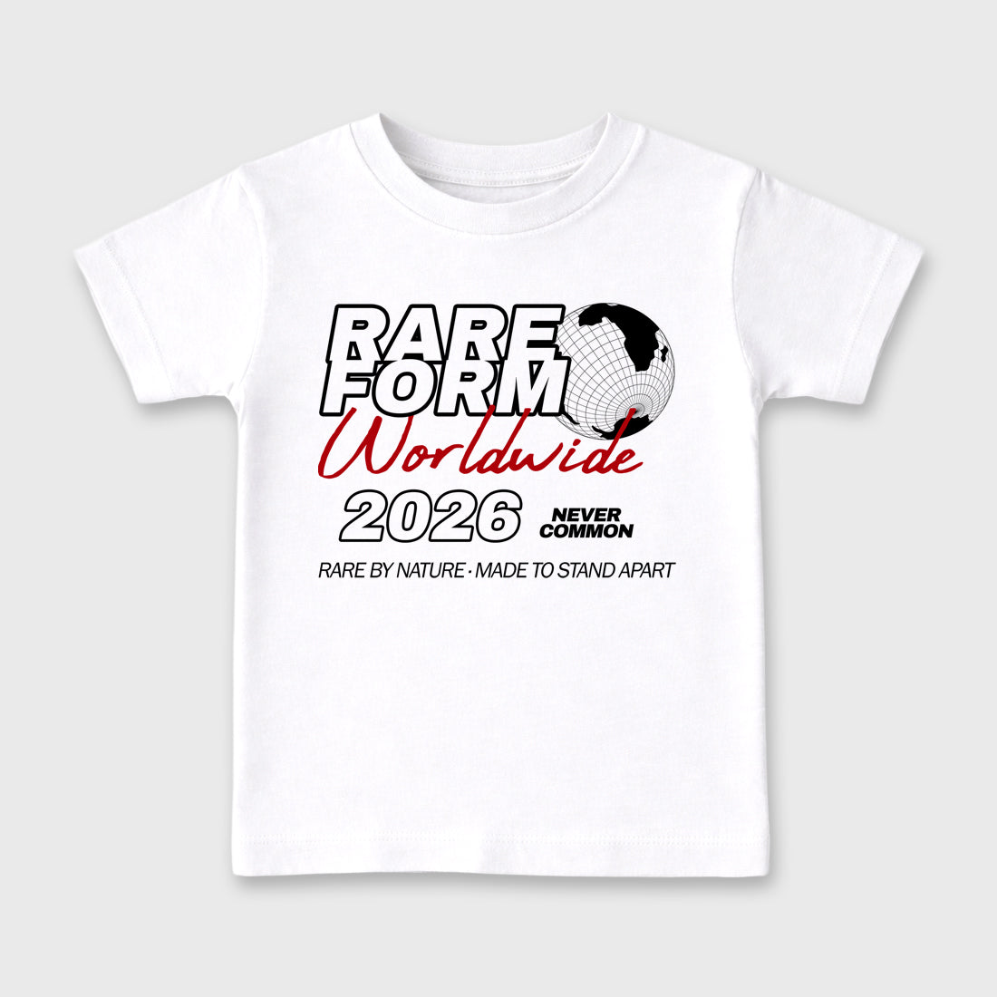 Rare Form Baby & Kids Graphic T-Shirt featuring original artwork designed to match the Air Jordan 9 True Red. White 2 Kids Graphic Tee.