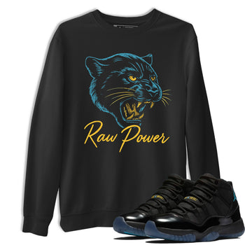 Sneaker match tees – Sneaker Tees To Match Air Jordan 11 Gamma Shoes – Raw Power Tee Black 1