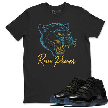 Sneaker match tees – Sneaker Tees To Match Air Jordan 11 Gamma Shoes – Raw Power Tee Black 1