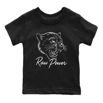 Sneaker match tees – Sneaker Tees To Match Air Jordan 4 Black Cat Shoes – Raw Power Kids T-Shirt Black 2