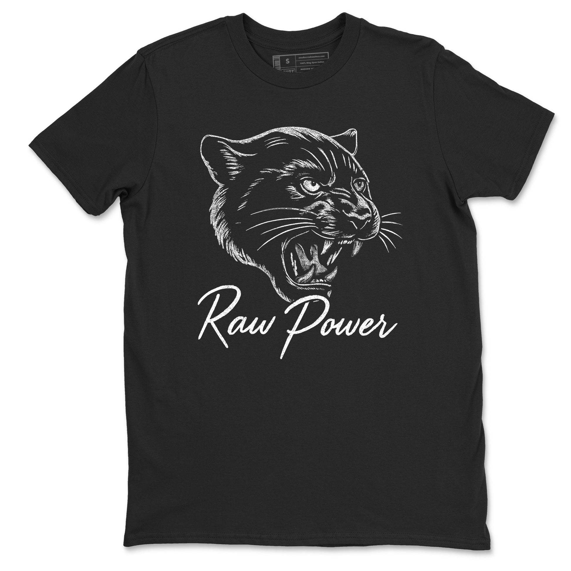 Sneaker match tees – Sneaker Tees To Match Air Jordan 4 Black Cat Shoes – Raw Power Tee Black 2