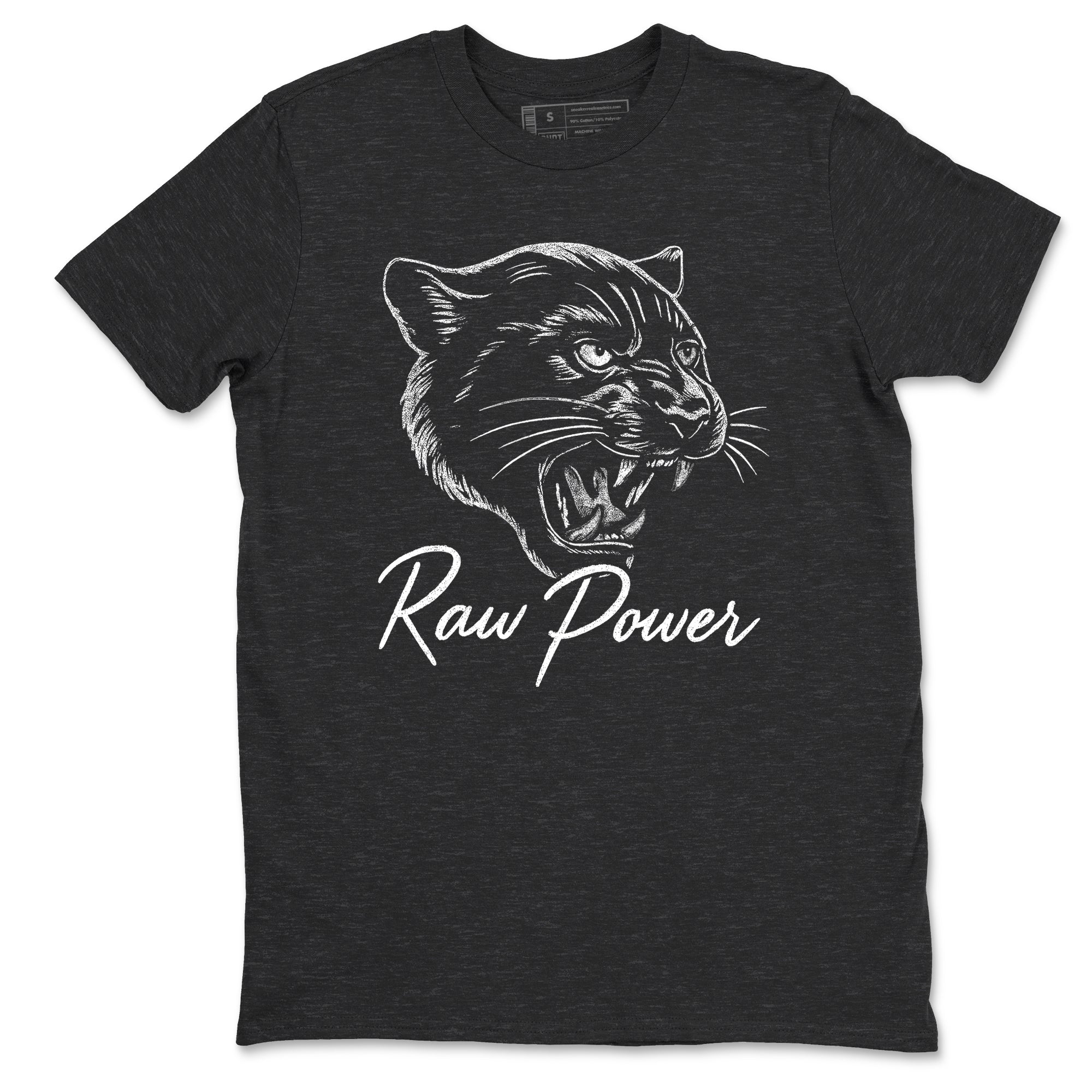 Sneaker match tees – Sneaker Tees To Match Air Jordan 4 Black Cat Shoes – Raw Power Tee Charcoal Heather 2