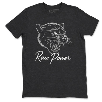 Sneaker match tees – Sneaker Tees To Match Air Jordan 4 Black Cat Shoes – Raw Power Tee Charcoal Heather 2