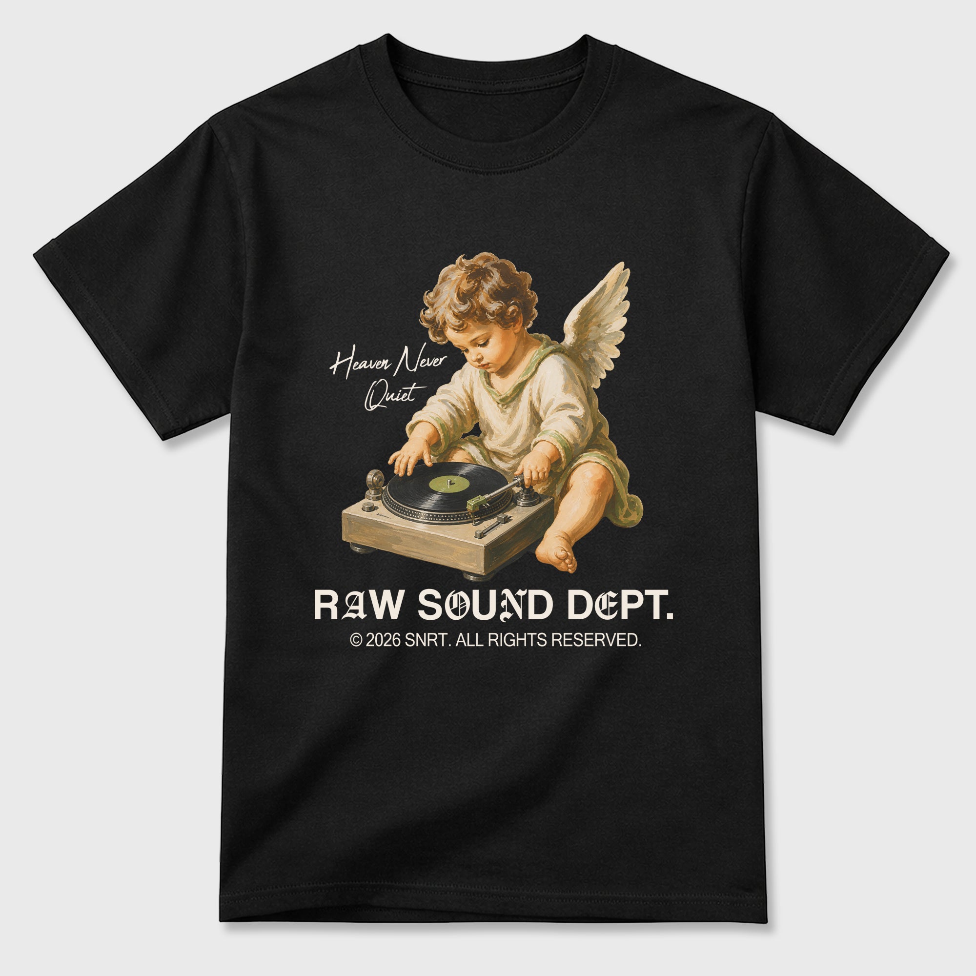 Raw Sound Dept Graphic T-Shirt featuring original streetwear artwork designed to match the Air Jordan 1 Love Letter. Black 2 Graphic T-Shirt.