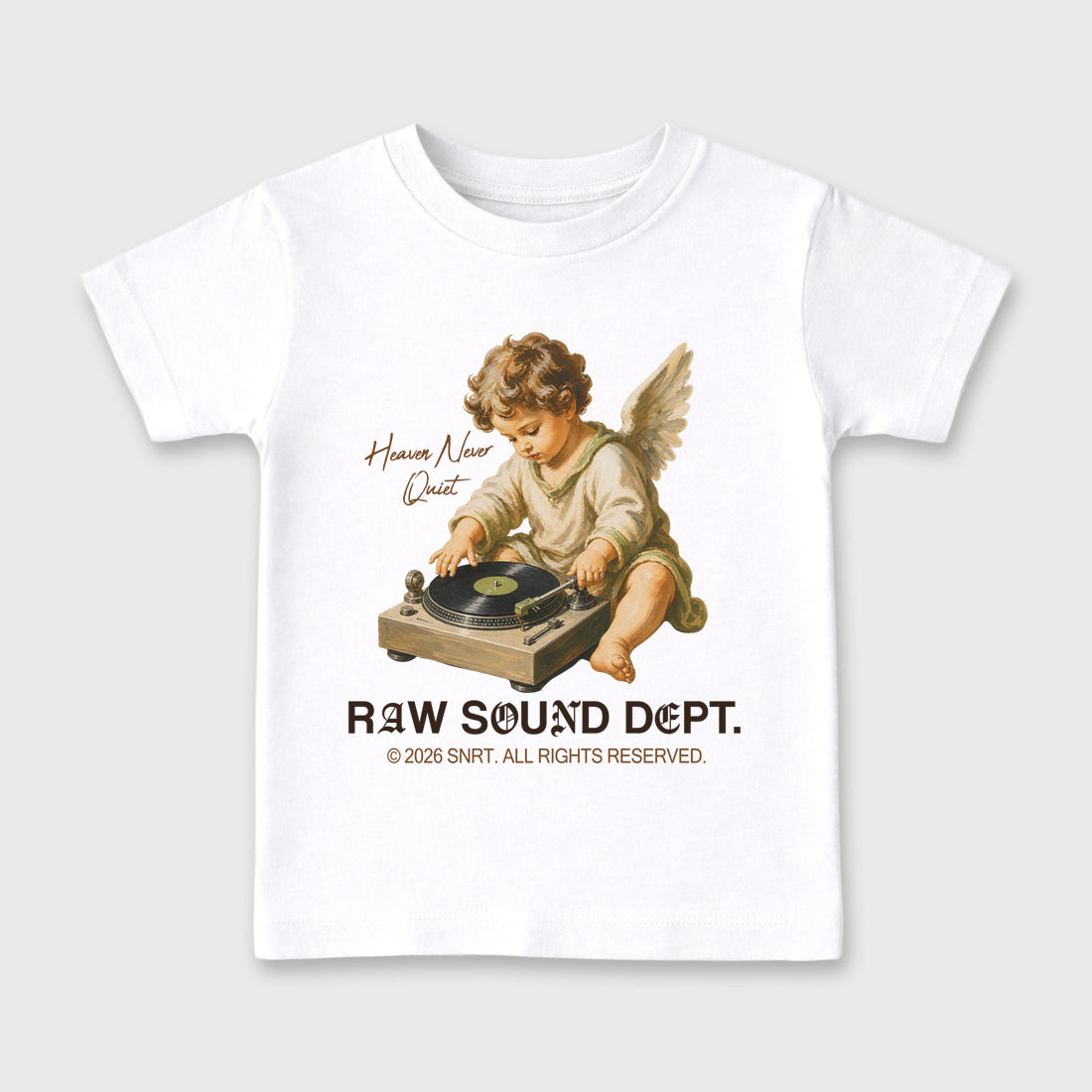 Raw Sound Dept Baby & Kids Graphic T-Shirt featuring original artwork designed to match the Air Jordan 1 Love Letter. White 2 Kids Graphic Tee.