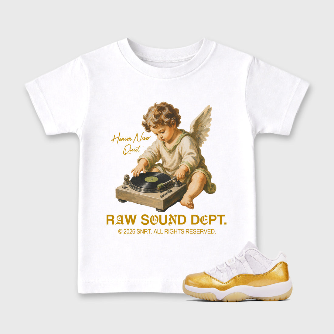 Sneaker match tees – Sneaker Tees To Match Air Jordan 11 Mother's Day Shoes – Raw Sound Dept Kids T-Shirt White 1