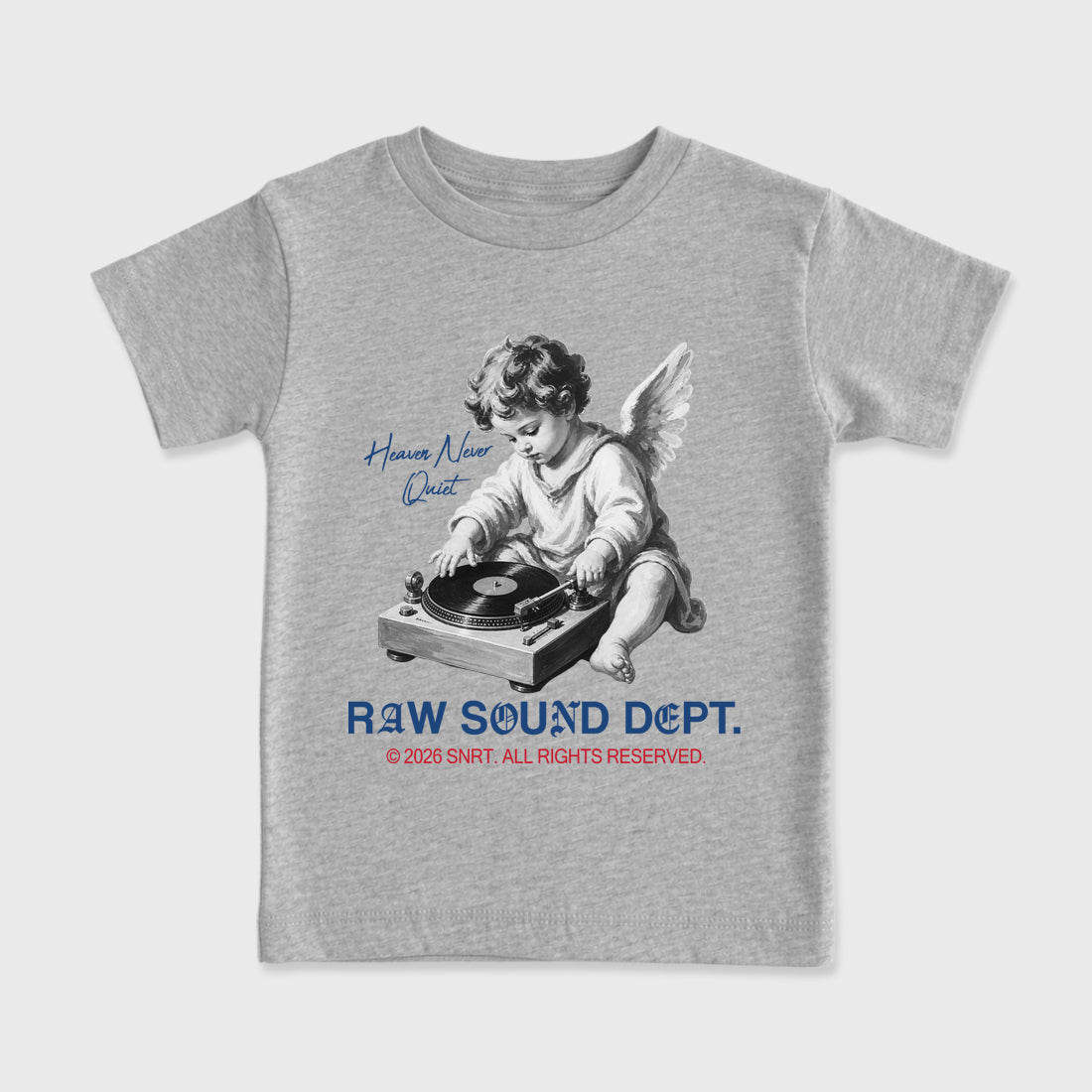Raw Sound Dept Baby & Kids Graphic T-Shirt featuring original artwork designed to match the Air Jordan 3 True Blue. Heather Grey 2 Kids Graphic Tee.