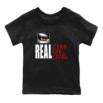 1s Black Toe shirts to match jordans Real Eyes best t shirts to wear with jordans Air Jordan 1 High OG Black Toe match shoes to clothes SNRT Sneaker Tees Youth Baby Black 2 tee