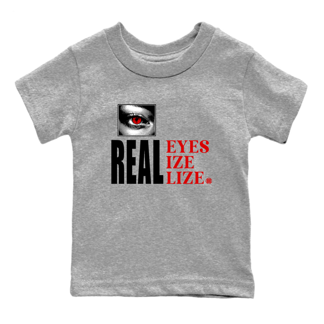 1s Black Toe shirts to match jordans Real Eyes best t shirts to wear with jordans Air Jordan 1 High OG Black Toe match shoes to clothes SNRT Sneaker Tees Youth Baby Heather Grey 2 tee