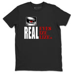 1s Black Toe shirts to match jordans Real Eyes best t shirts to wear with jordans Air Jordan 1 High OG Black Toe match shoes to clothes SNRT Sneaker Tees unisex cotton Black 2 shirts