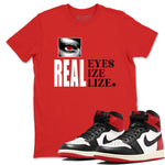 1s Black Toe shirts to match jordans Real Eyes best t shirts to wear with jordans Air Jordan 1 High OG Black Toe match shoes to clothes SNRT Sneaker Tees unisex cotton Red 1 shirts