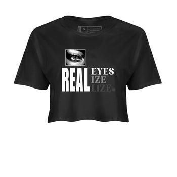 9s Cool Grey shirts to match jordans Real Eyes best t shirts to wear with jordans Air Jordan 9 Retro Cool Grey match shoes to clothes SNRT Sneaker Tees unisex cotton Black 2 crop tee