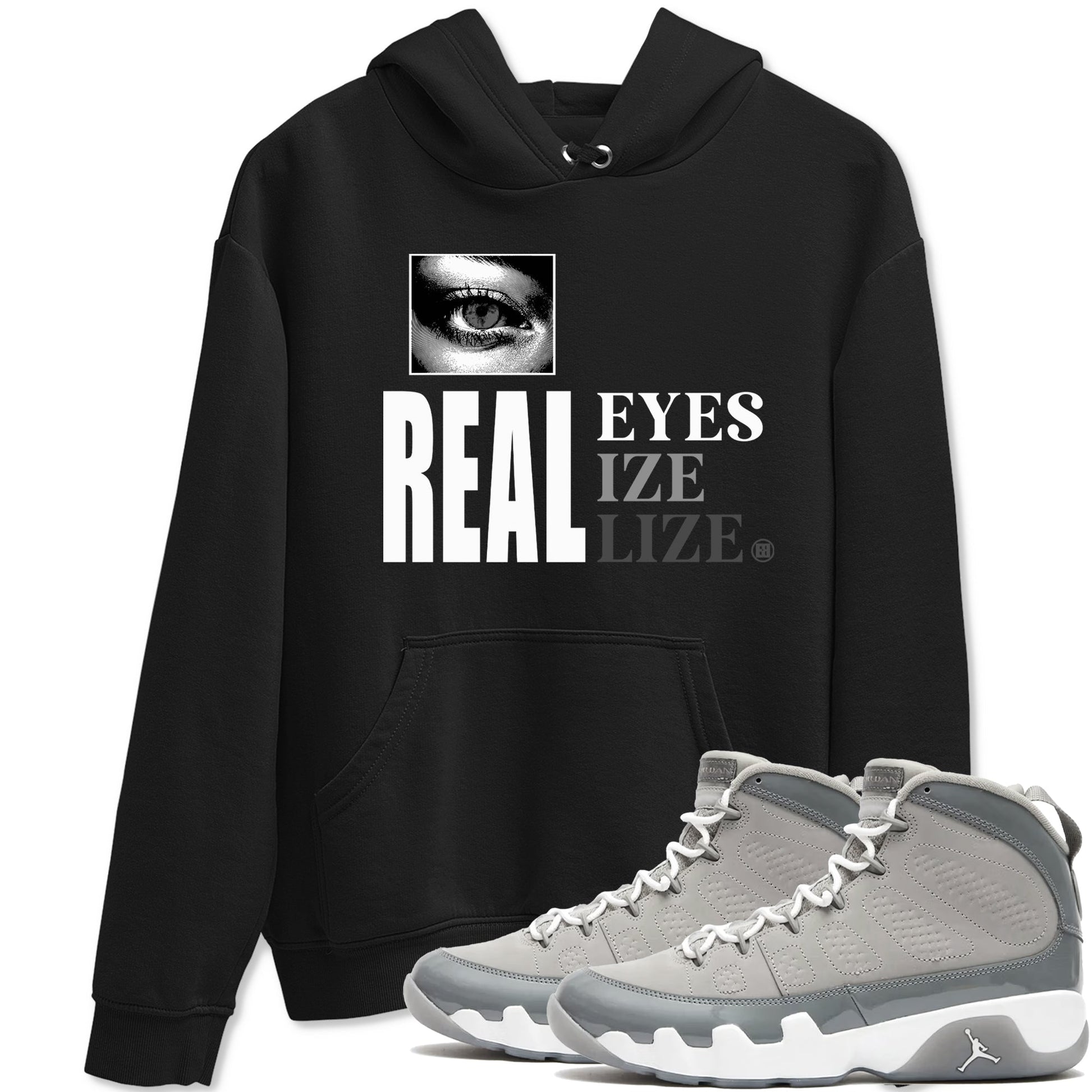 9s Cool Grey shirts to match jordans Real Eyes best t shirts to wear with jordans Air Jordan 9 Retro Cool Grey match shoes to clothes SNRT Sneaker Tees unisex cotton Black 1 shirts