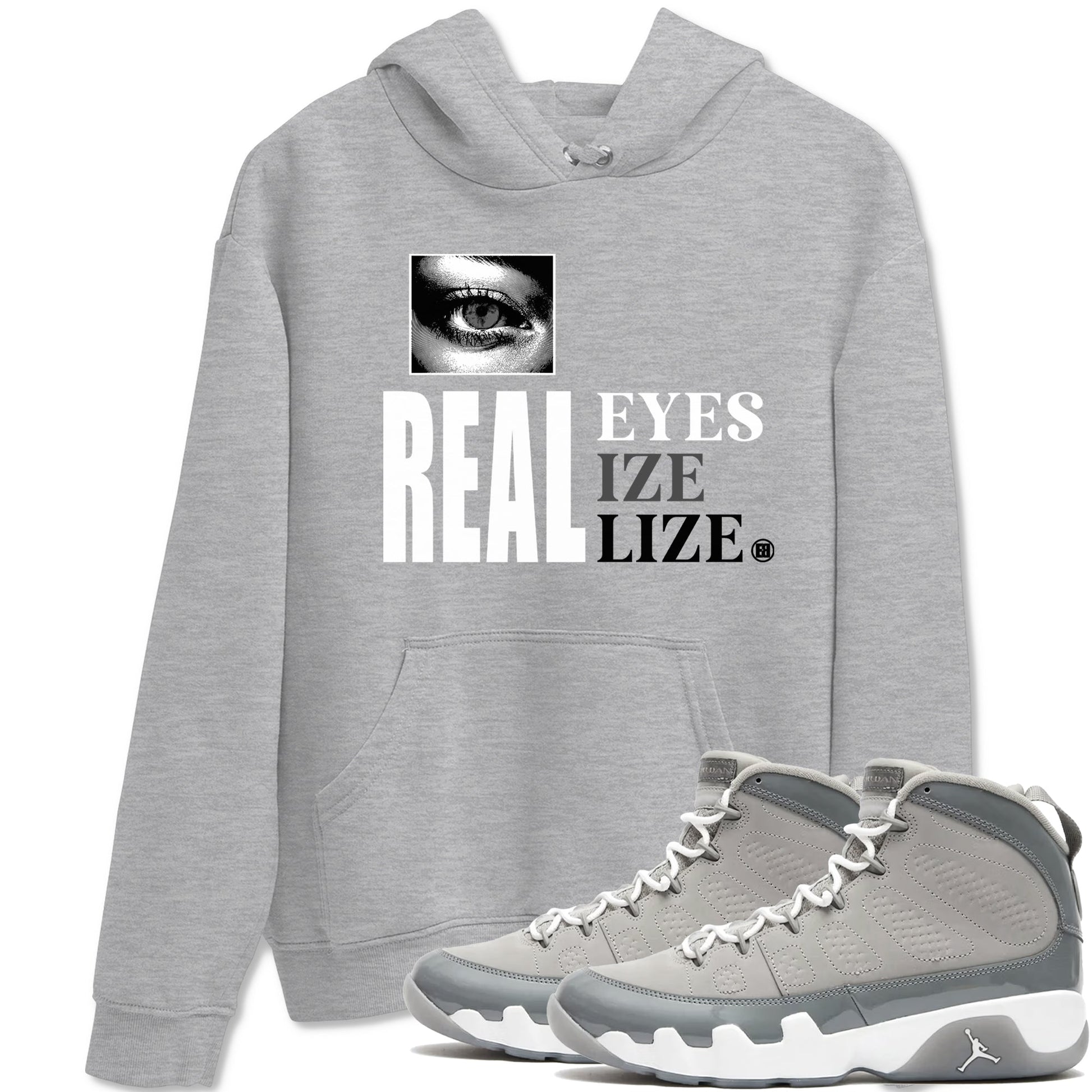 9s Cool Grey shirts to match jordans Real Eyes best t shirts to wear with jordans Air Jordan 9 Retro Cool Grey match shoes to clothes SNRT Sneaker Tees unisex cotton Heather Grey 1 shirts