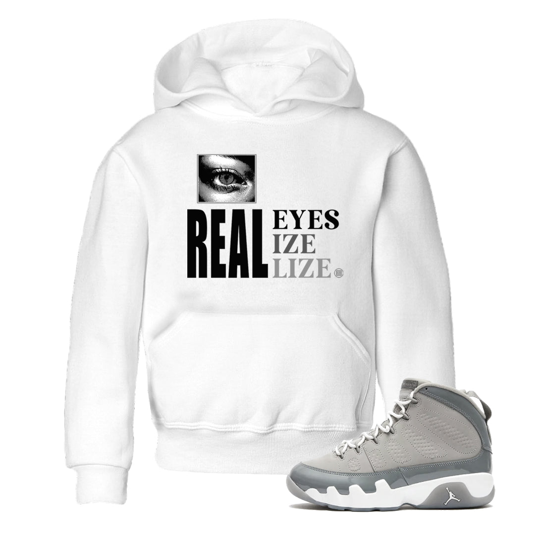 9s Cool Grey shirts to match jordans Real Eyes best t shirts to wear with jordans Air Jordan 9 Retro Cool Grey match shoes to clothes SNRT Sneaker Tees Youth Baby White 1 tee