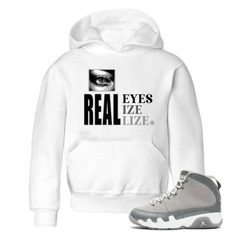 9s Cool Grey shirts to match jordans Real Eyes best t shirts to wear with jordans Air Jordan 9 Retro Cool Grey match shoes to clothes SNRT Sneaker Tees Youth Baby White 1 tee