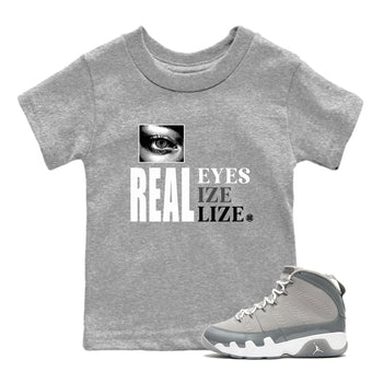9s Cool Grey shirts to match jordans Real Eyes best t shirts to wear with jordans Air Jordan 9 Retro Cool Grey match shoes to clothes SNRT Sneaker Tees Youth Baby Heather Grey 1 tee