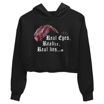 Air Jordan 1 High OG Metallic Burgundy shirts to match jordans Real Eyes Realize Real Lies sneaker match tees Air Jordan 1 Metallic Burgundy SNRT Sneaker Tees streetwear brand Black 2 crop tee