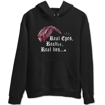 Air Jordan 1 High OG Metallic Burgundy shirts to match jordans Real Eyes Realize Real Lies sneaker match tees Air Jordan 1 Metallic Burgundy SNRT Sneaker Tees streetwear brand Black 2 unisex cotton tee
