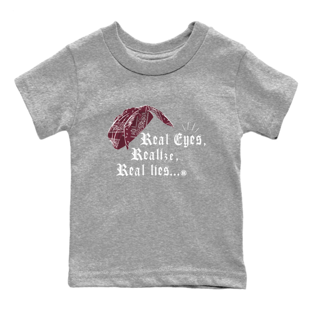 Air Jordan 1 High OG Metallic Burgundy shirts to match jordans Real Eyes Realize Real Lies sneaker match tees Air Jordan 1 Metallic Burgundy SNRT Sneaker Tees streetwear brand Baby and Youth Heather Grey 2 cotton tee